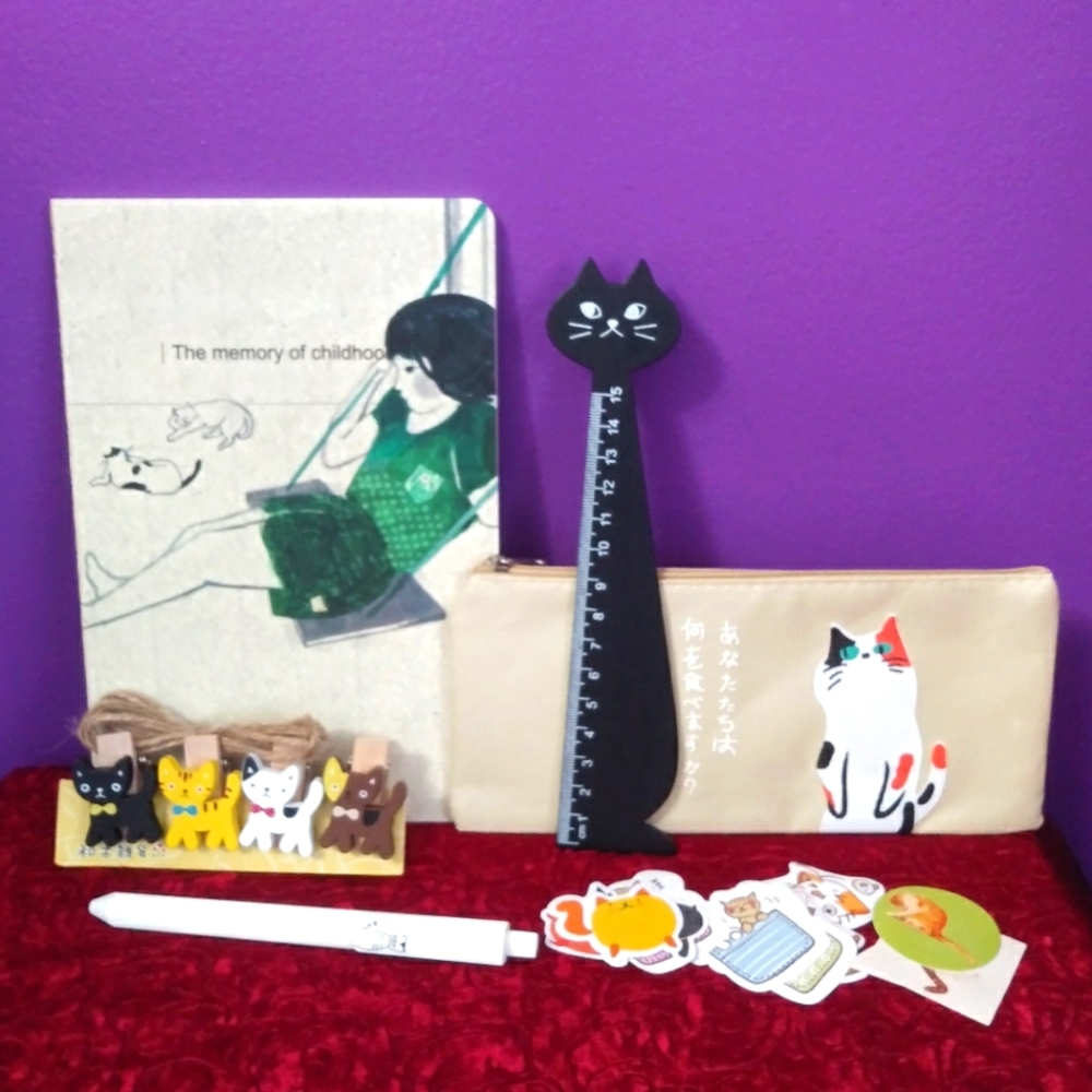 Cat Themed Stationery Set - Back to School